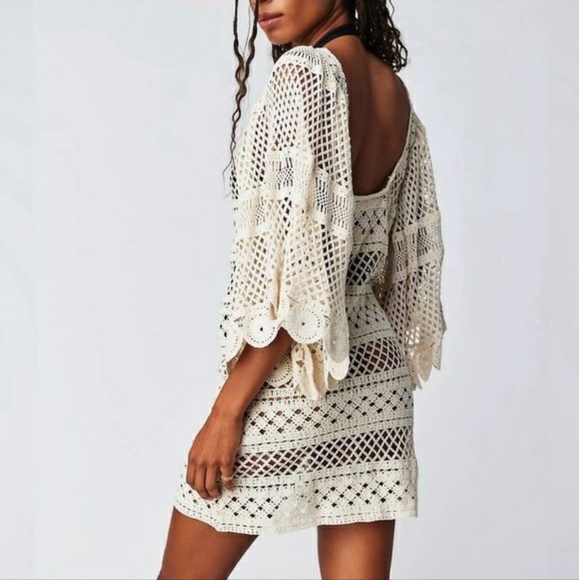 Free People Jen's Pirate Booty Crochet Mini Dress NWOT - Picture 5 of 5